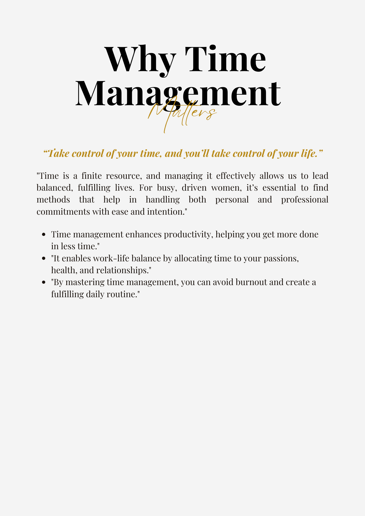 e-Book | Time Management for The Elevated Woman: Make Every Minute Count