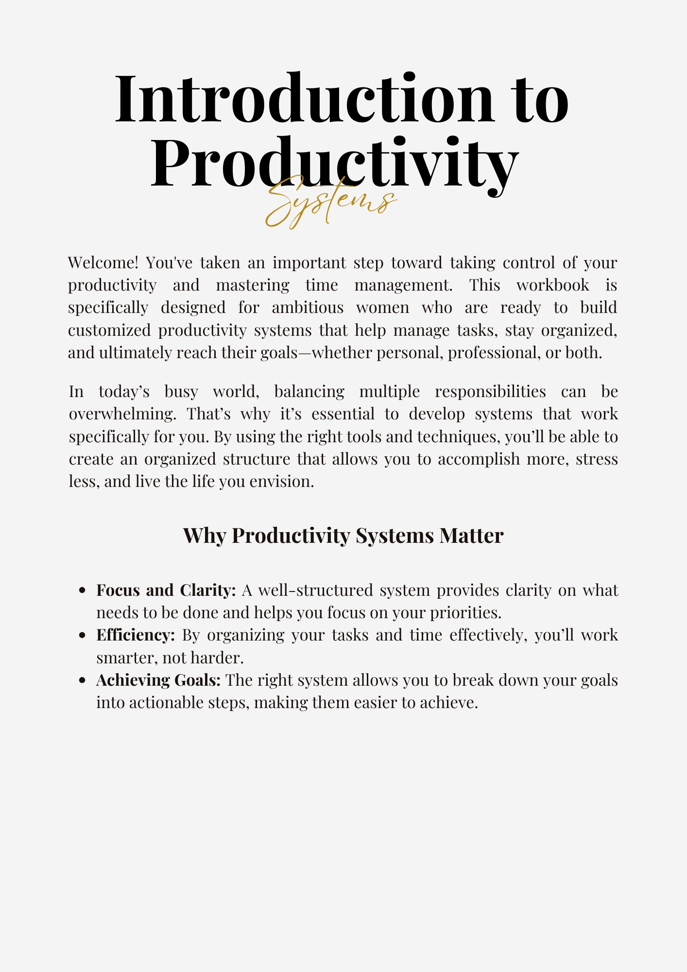 e-Book | Productivity Systems for The Woman Elevating