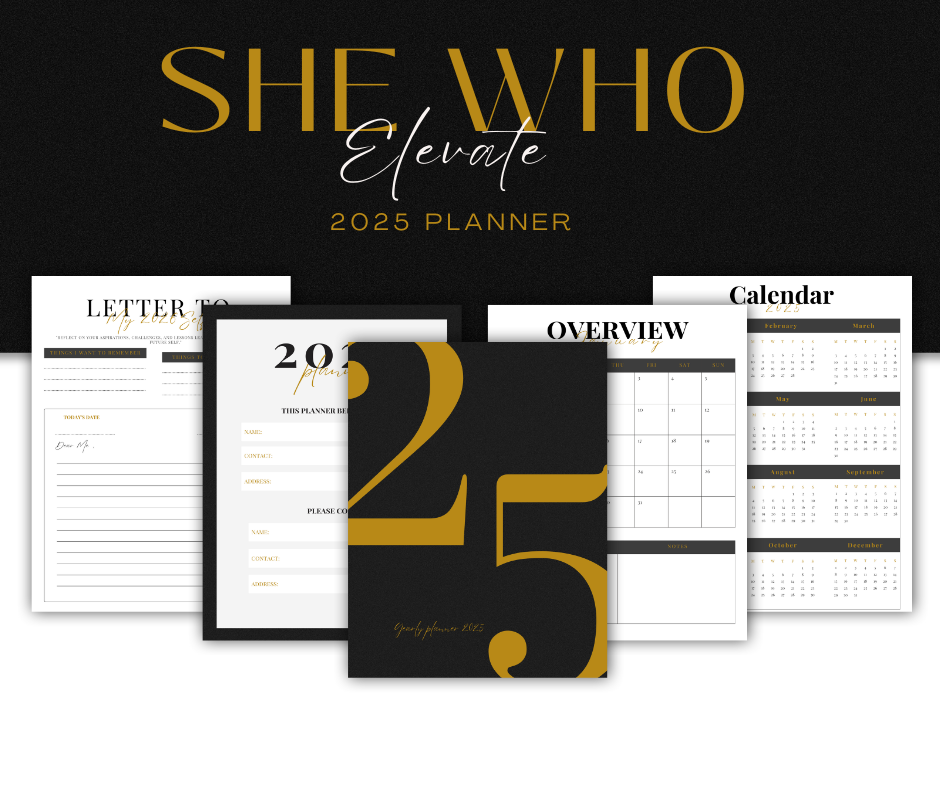 USA/Canada She Who Elevates Planner 2025 Gift Wrapped & Personalised Note