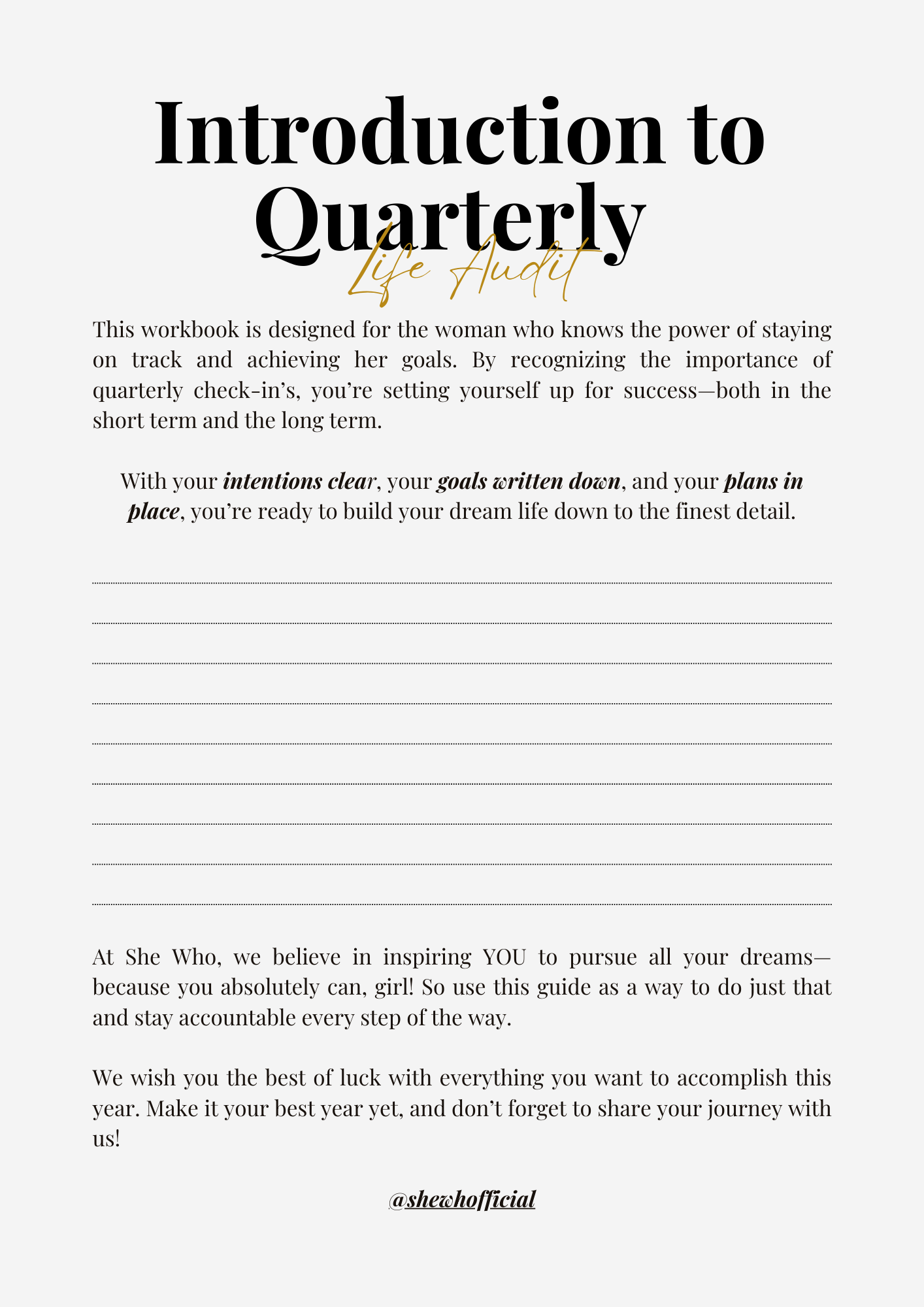 Quarterly Life Audit: Reset, Refocus, Realign | e-Book