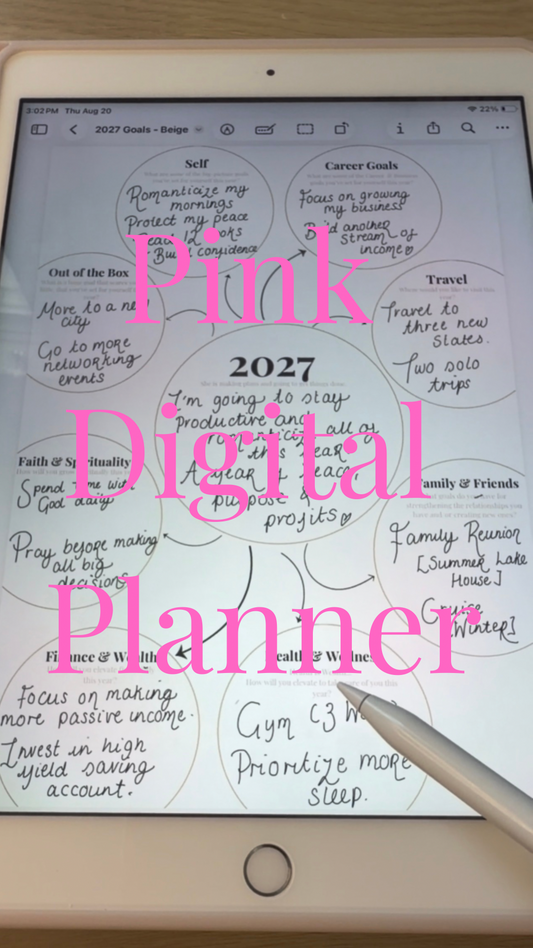 2027 Digital Planner Pink