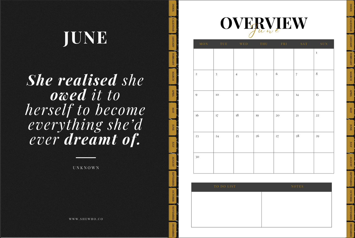 Digital Planner, She Who Elevates 2025, Black