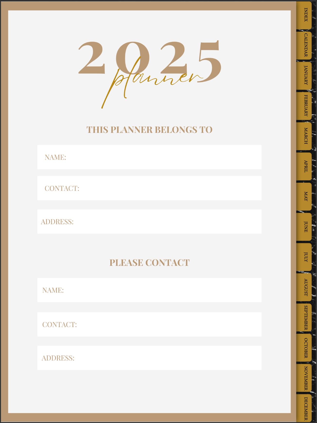 Digital Planner, She Who Elevates 2025, Brown
