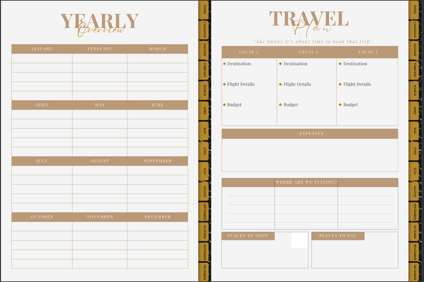 Digital Planner, She Who Elevates 2025, Brown